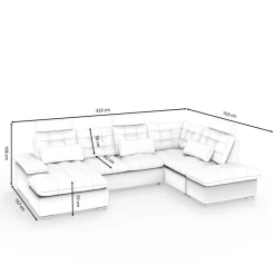 Ecksofa mit Schlaffunktion SORAYA rechts anthrazit/schwarz