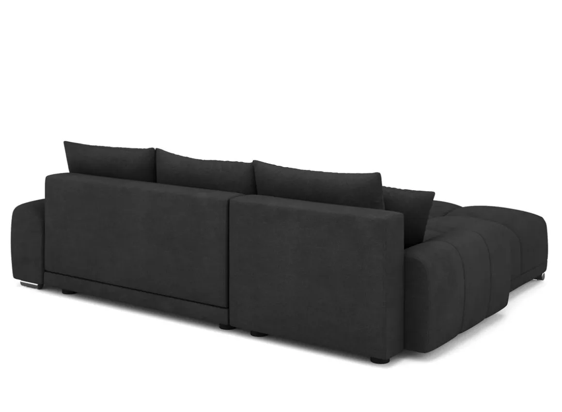 Ecksofa mit Schlaffunktion TRAVIS links schwarz