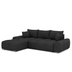 Ecksofa mit Schlaffunktion TRAVIS links schwarz