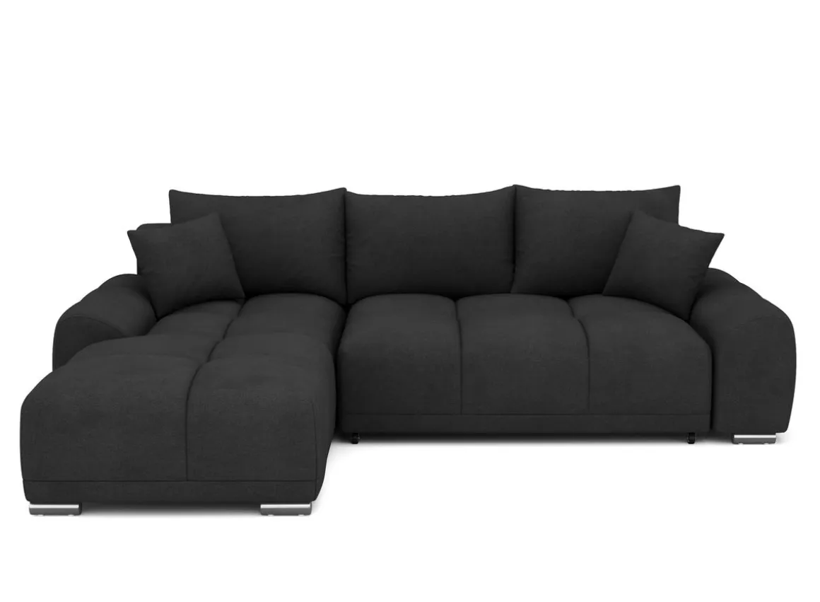 Ecksofa mit Schlaffunktion TRAVIS links schwarz
