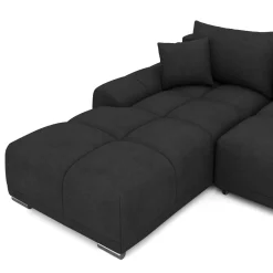 Ecksofa mit Schlaffunktion TRAVIS links schwarz