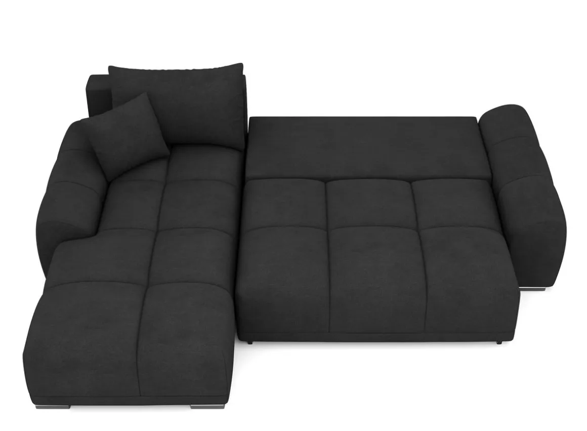 Ecksofa mit Schlaffunktion TRAVIS links schwarz
