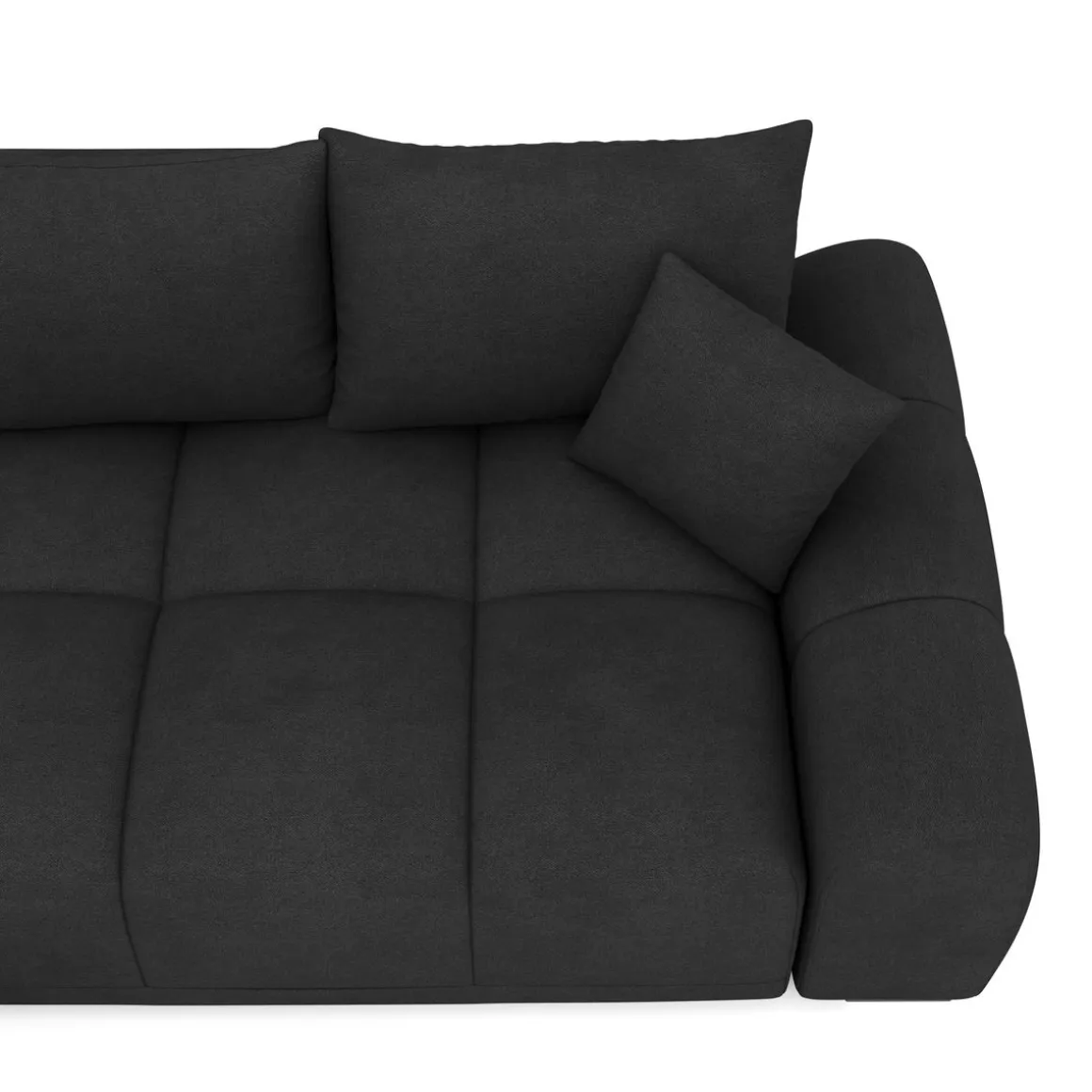 Ecksofa mit Schlaffunktion TRAVIS links schwarz