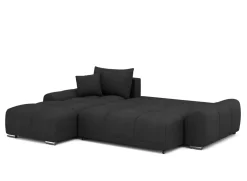 Ecksofa mit Schlaffunktion TRAVIS links schwarz
