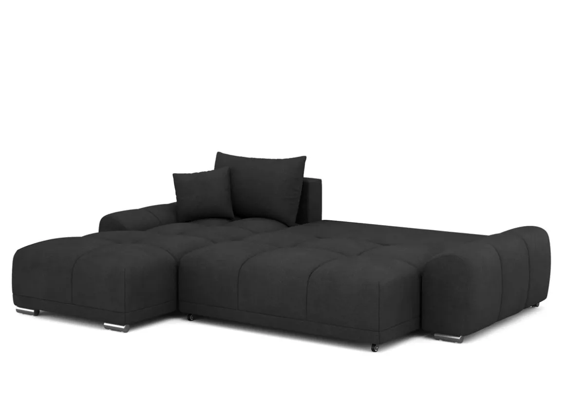 Ecksofa mit Schlaffunktion TRAVIS links schwarz