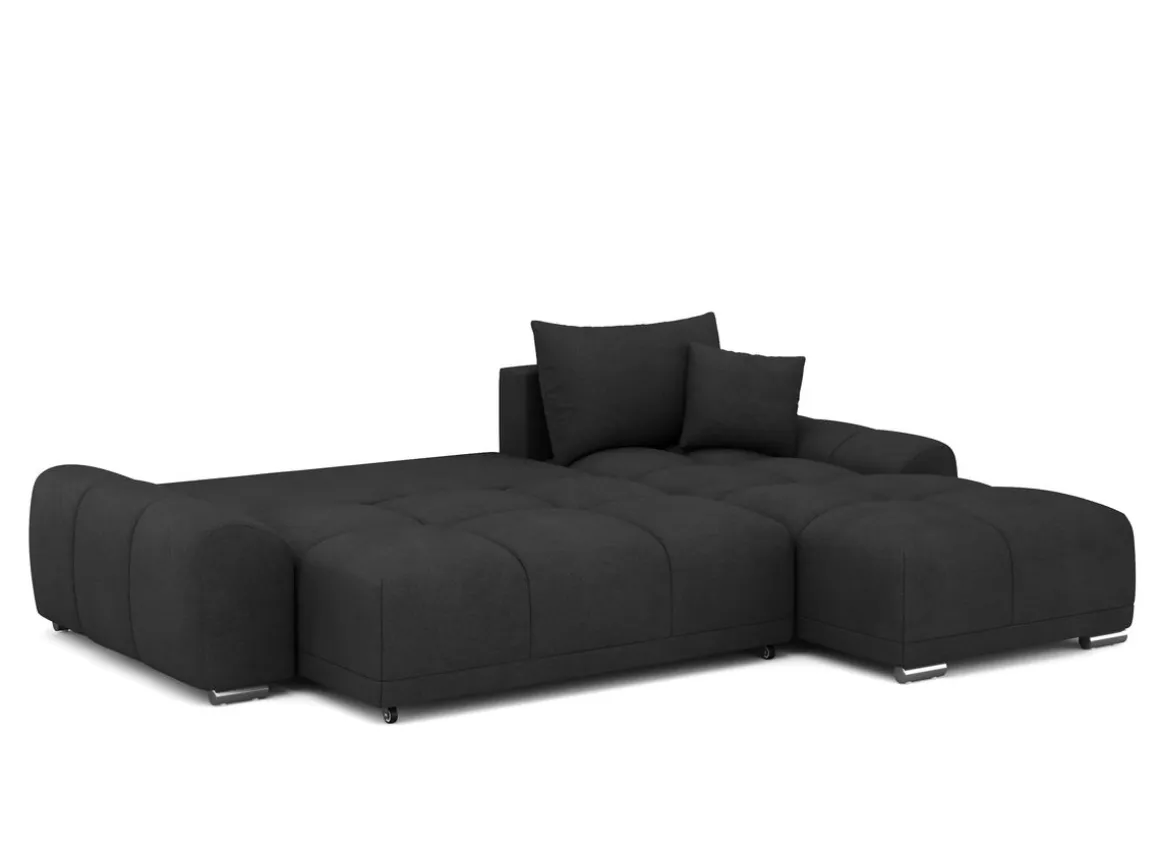 Ecksofa mit Schlaffunktion TRAVIS rechts schwarz