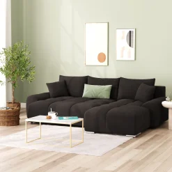 Ecksofa mit Schlaffunktion TRAVIS rechts schwarz