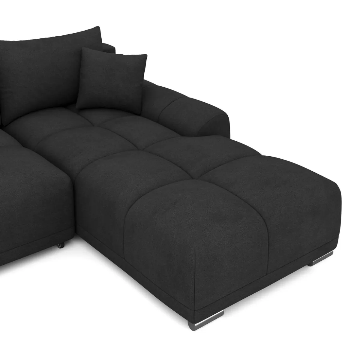 Ecksofa mit Schlaffunktion TRAVIS rechts schwarz