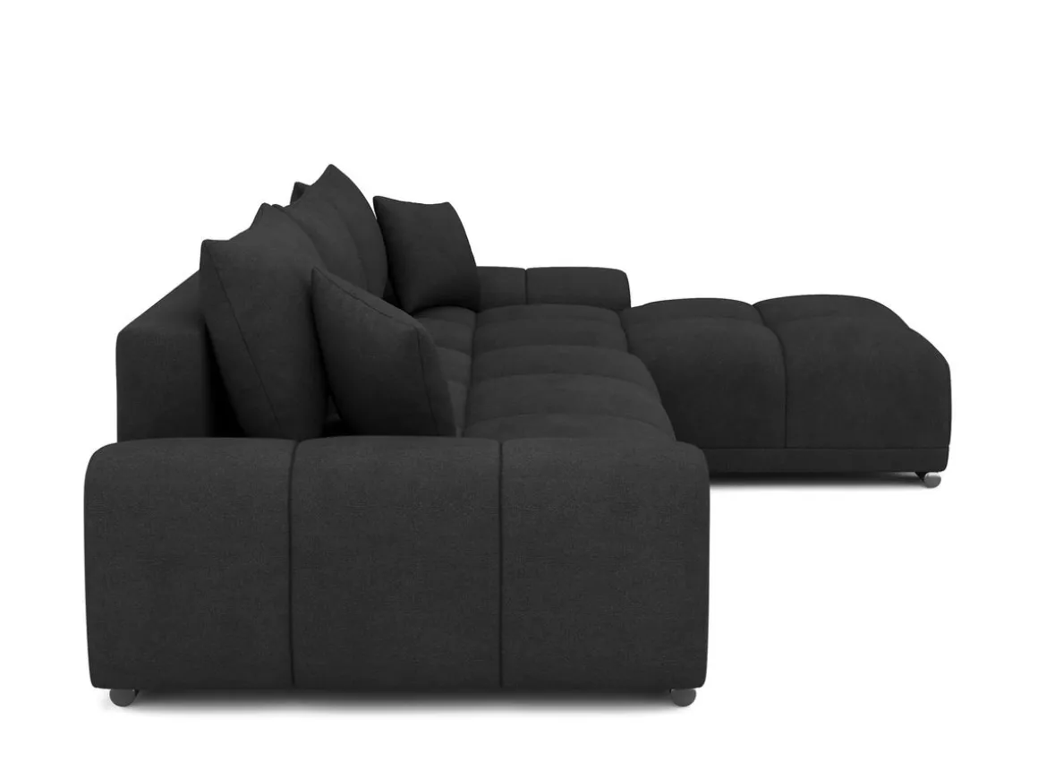 Ecksofa mit Schlaffunktion TRAVIS rechts schwarz