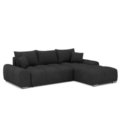 Ecksofa mit Schlaffunktion TRAVIS rechts schwarz