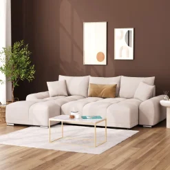 Ecksofa mit Schlaffunktion TRAVIS links beige