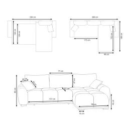 Ecksofa mit Schlaffunktion TRAVIS rechts beige