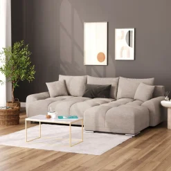 Ecksofa mit Schlaffunktion TRAVIS rechts grau