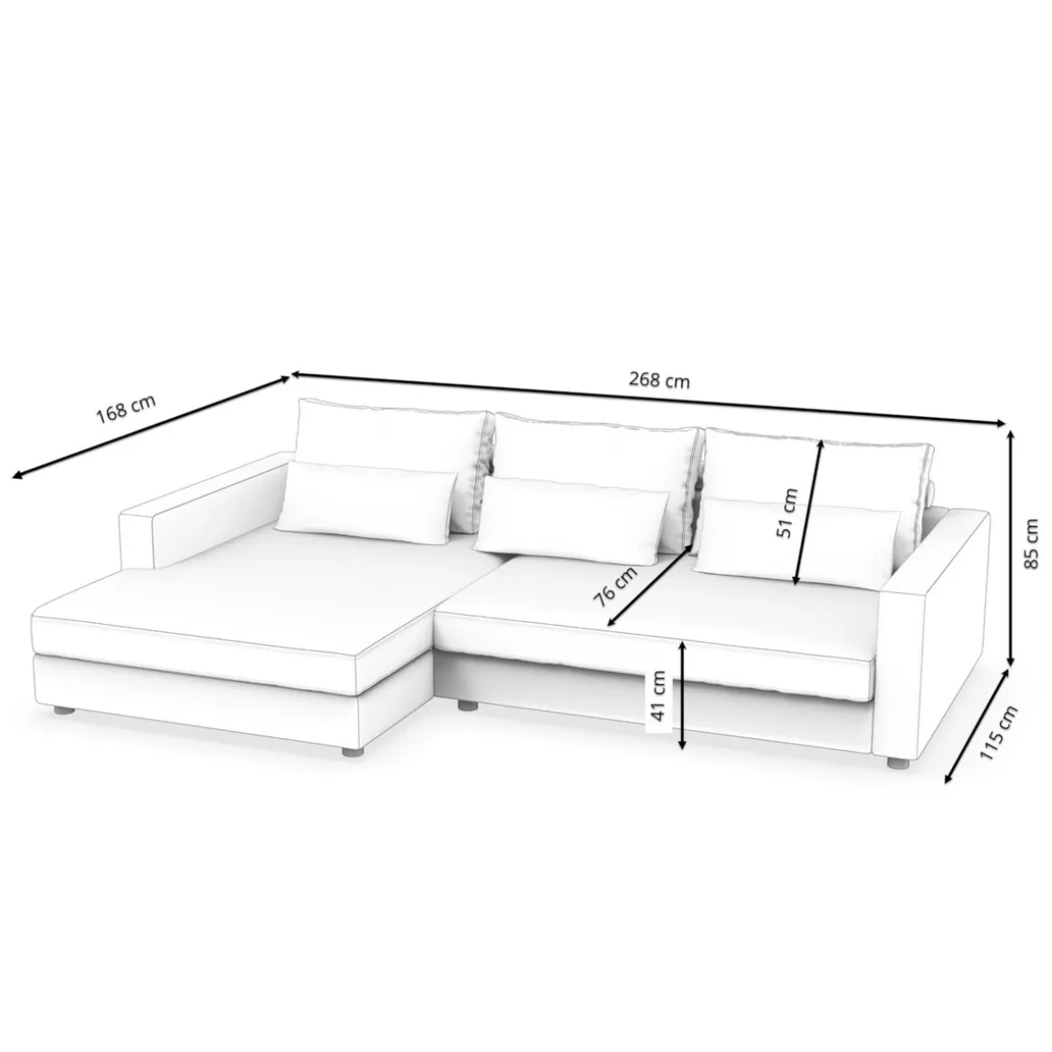 Ecksofa NAEL links anthrazit