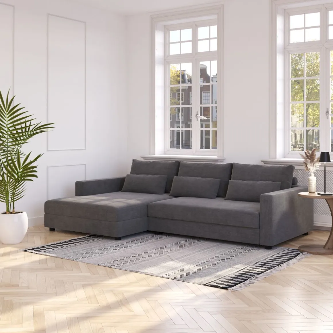 Ecksofa NAEL links anthrazit