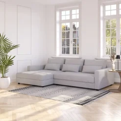 Ecksofa NAEL links hellgrau
