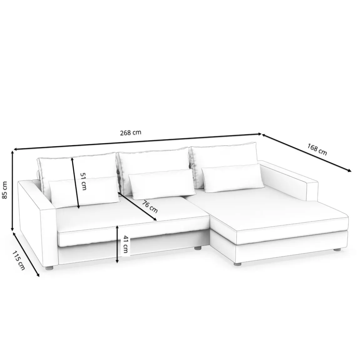 Ecksofa NAEL rechts anthrazit