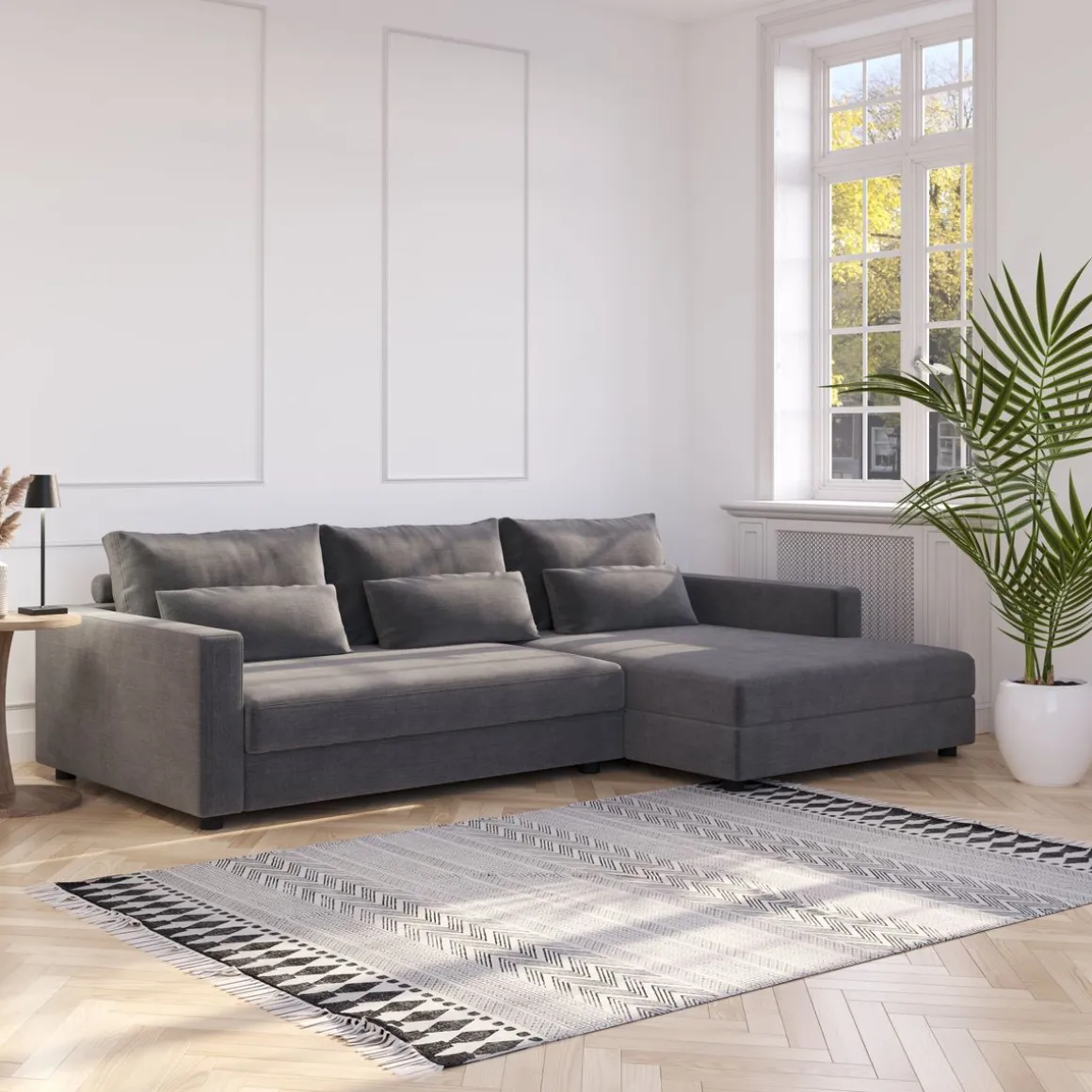 Ecksofa NAEL rechts anthrazit
