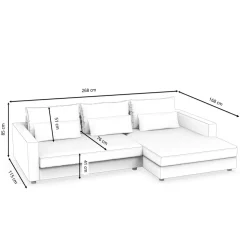 Ecksofa NAEL rechts hellgrau