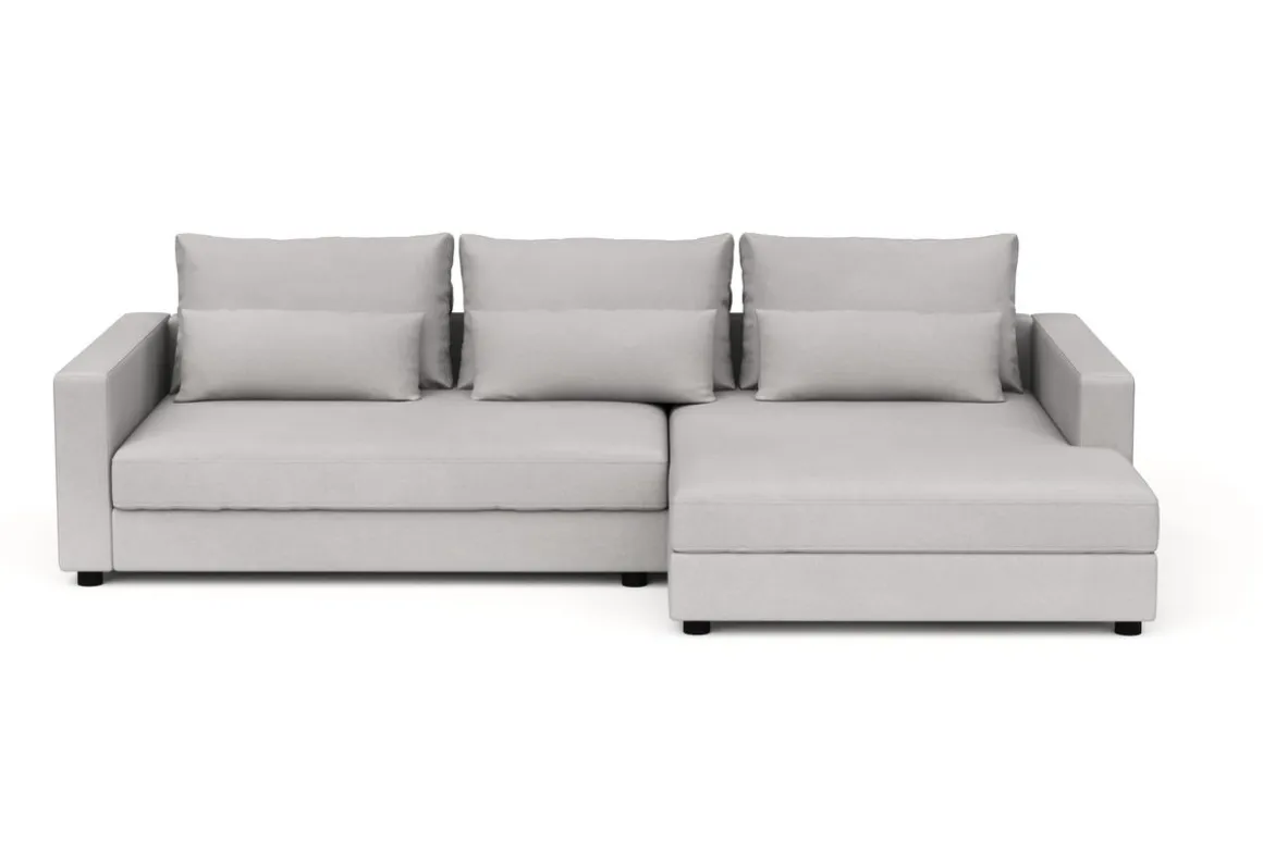 Ecksofa NAEL rechts hellgrau