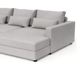 Ecksofa NAEL rechts hellgrau