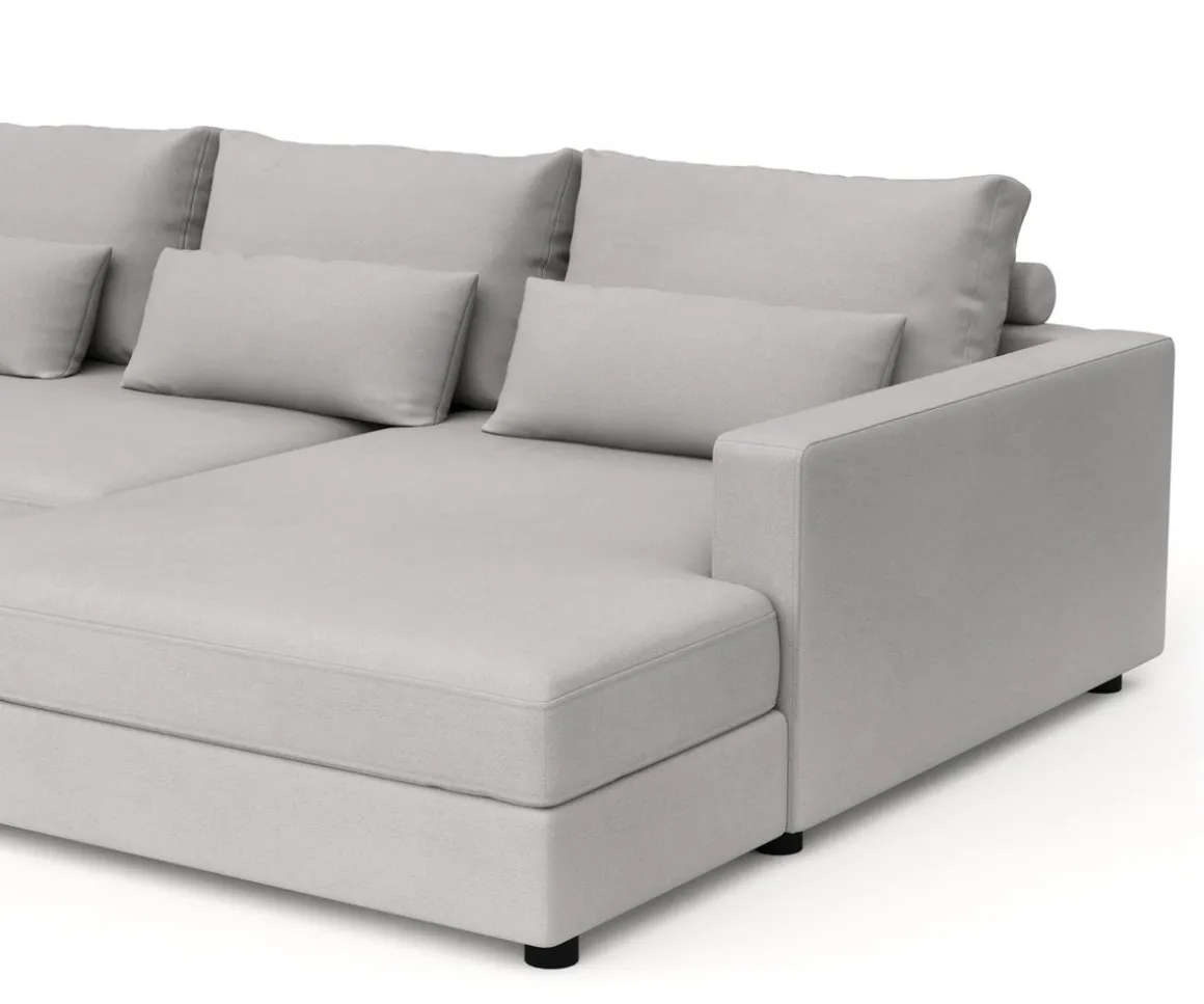 Ecksofa NAEL rechts hellgrau