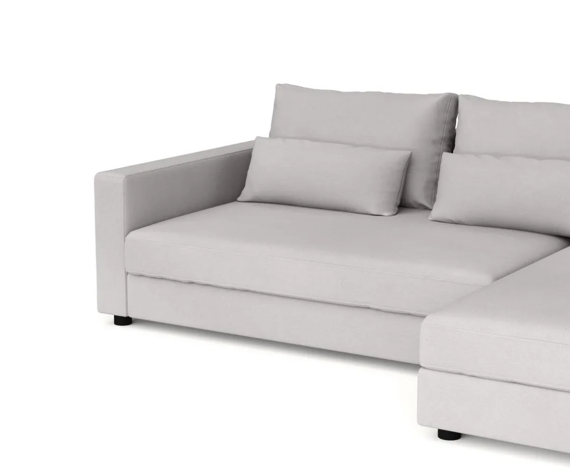 Ecksofa NAEL rechts hellgrau
