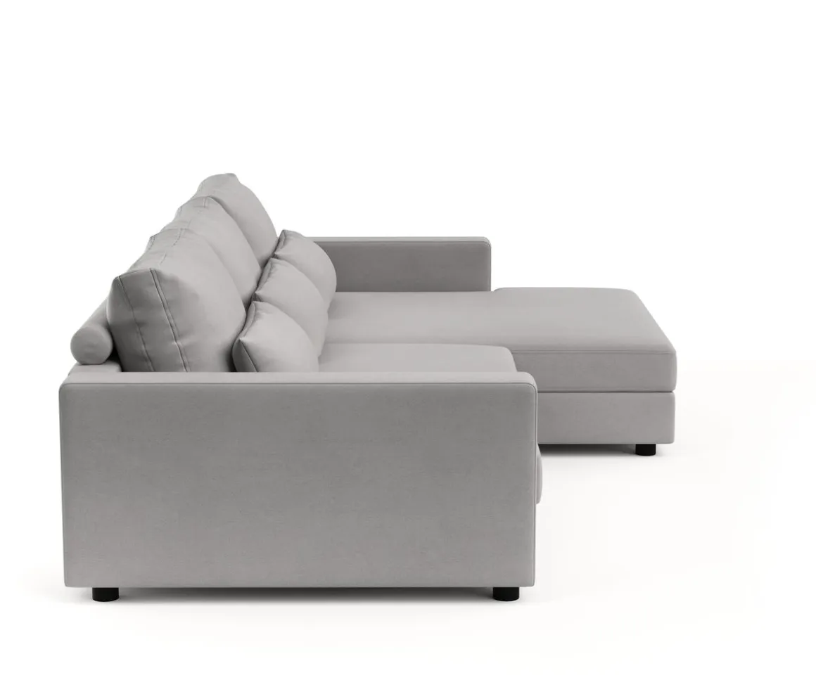Ecksofa NAEL rechts hellgrau