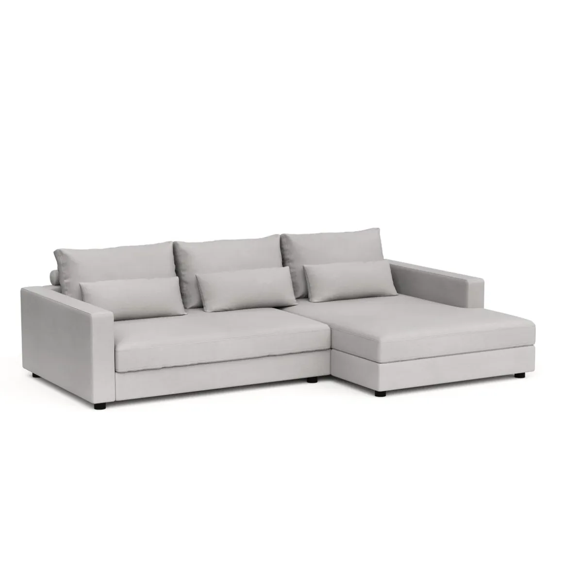 Ecksofa NAEL rechts hellgrau