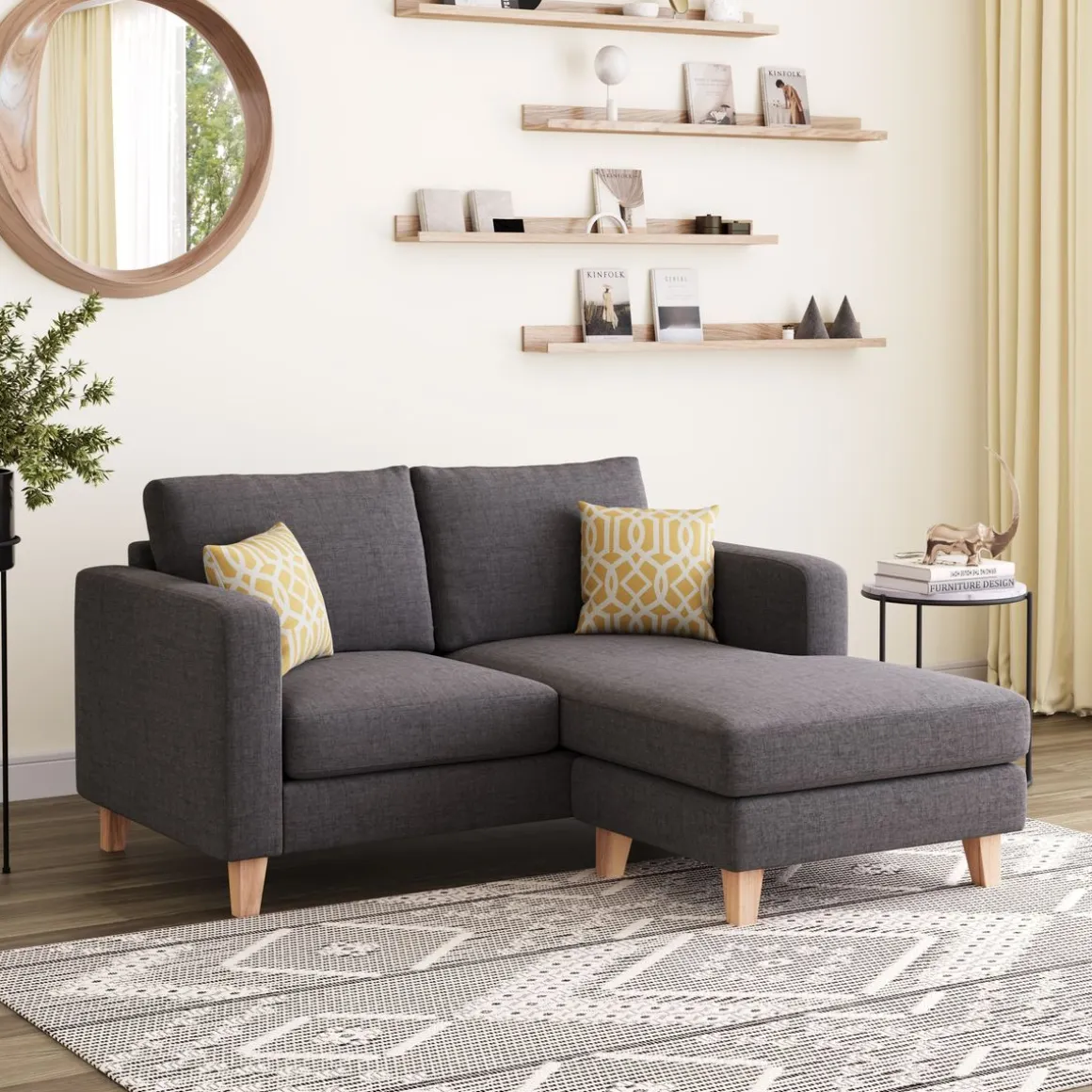 Ecksofa NOLAN rechts anthrazit