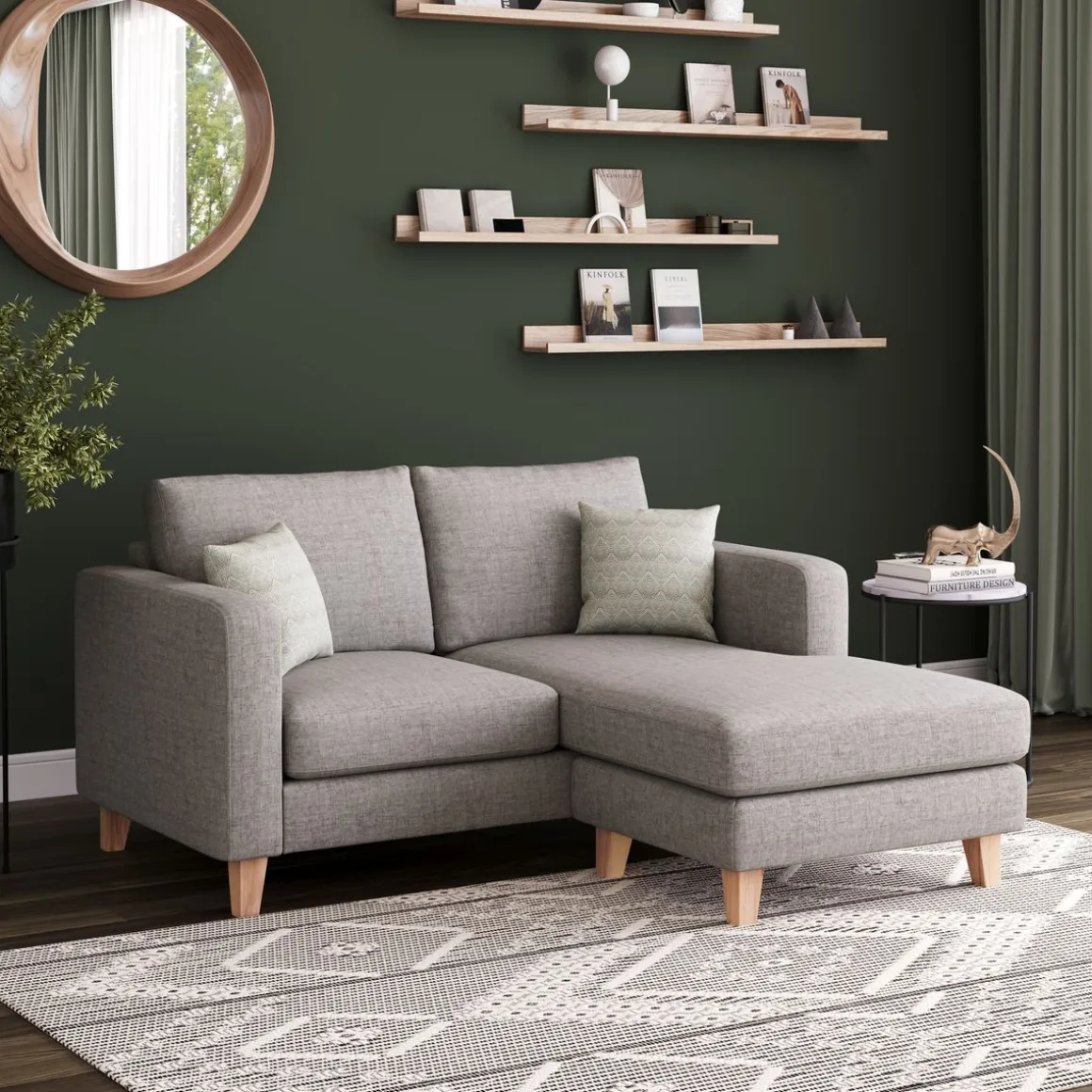 Ecksofa NOLAN rechts grau