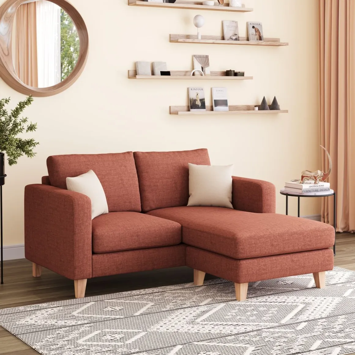 Ecksofa NOLAN rechts terracotta