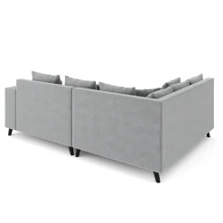Ecksofa Samt mit Ottomane ELINA links grau