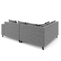 Ecksofa Samt mit Ottomane ELINA links anthrazit