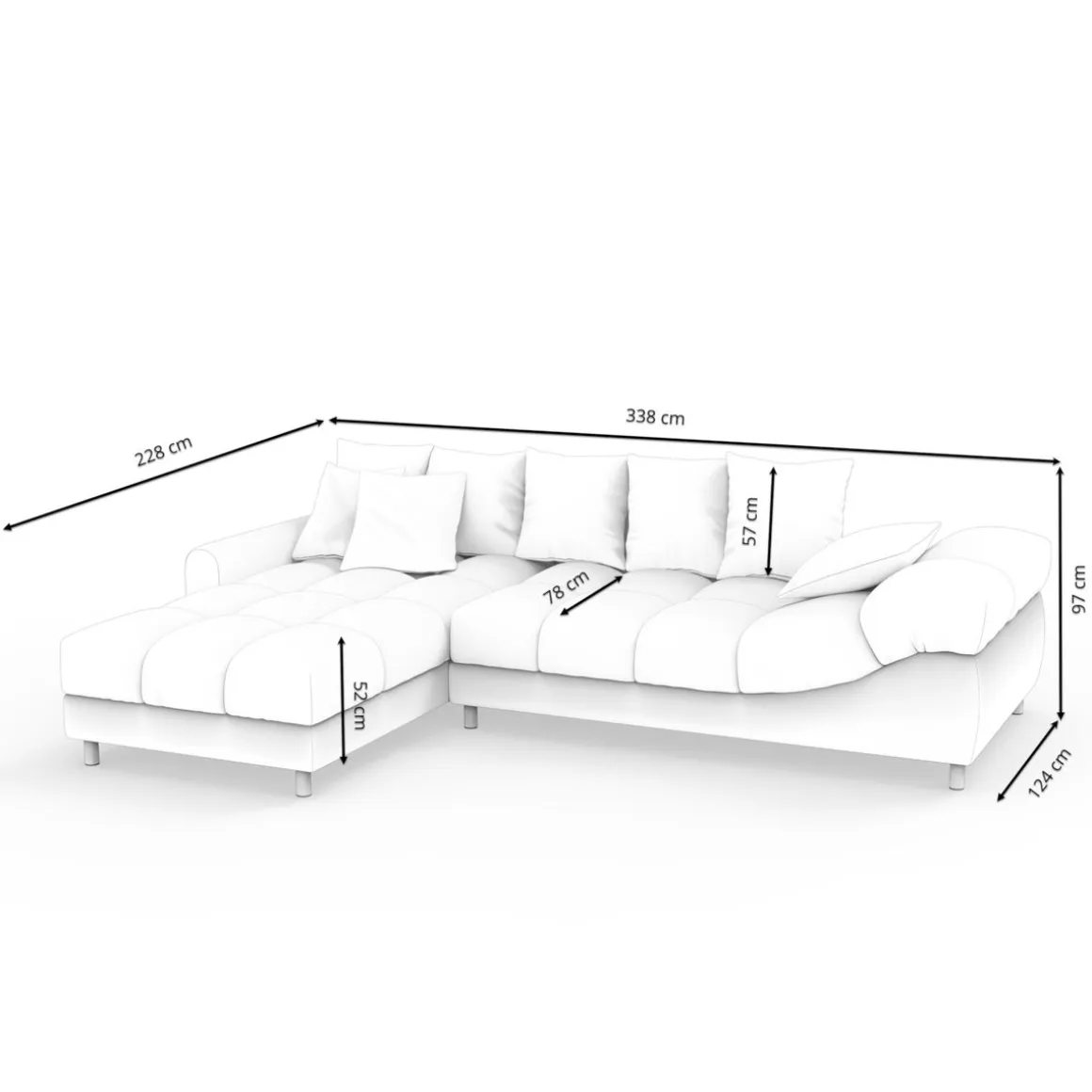 Ecksofa SUMMER links anthrazit