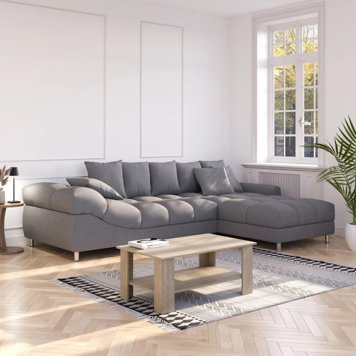 Ecksofa SUMMER rechts grau