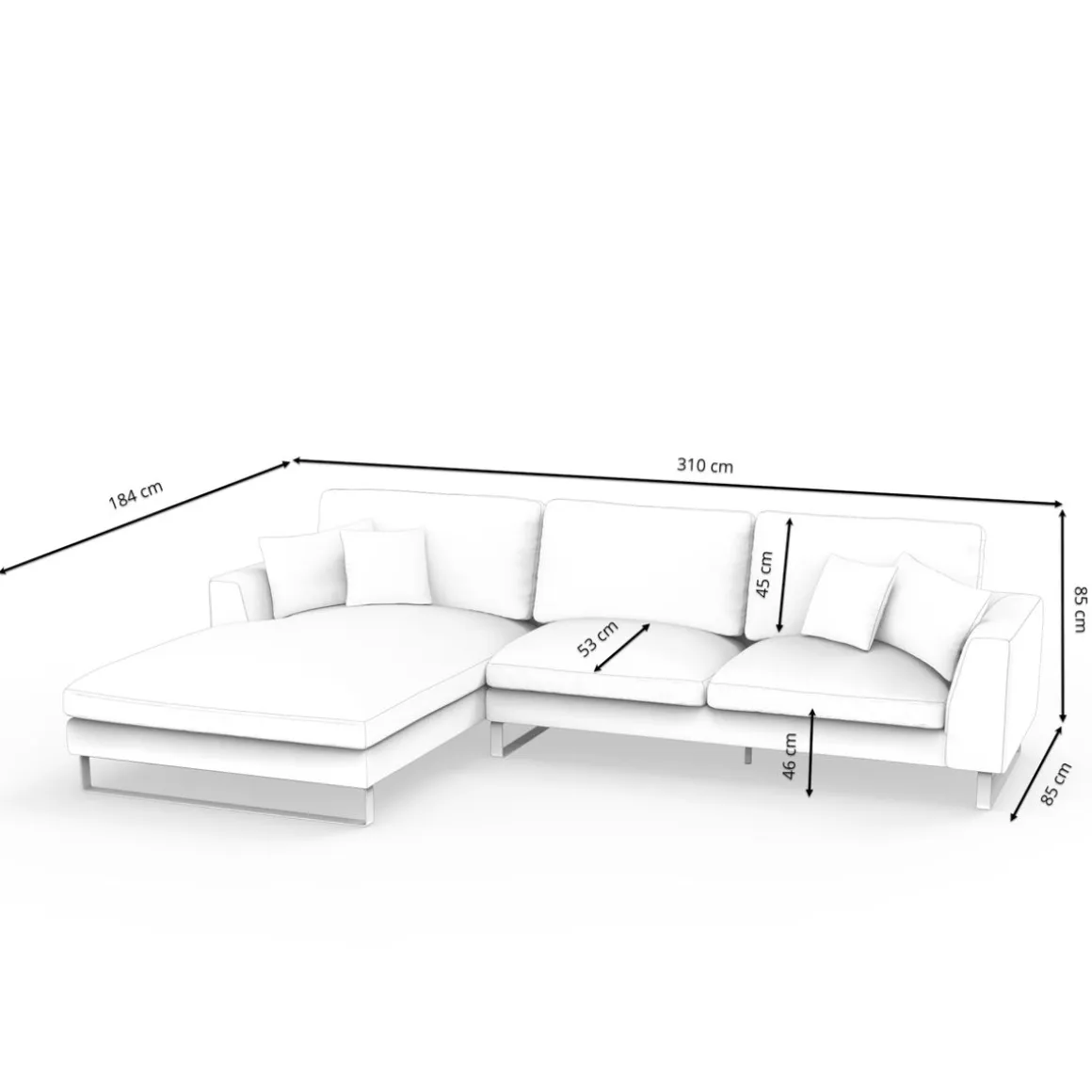 Ecksofa THILO links anthrazit