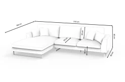 Ecksofa THILO links grau