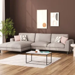 Ecksofa THILO links grau