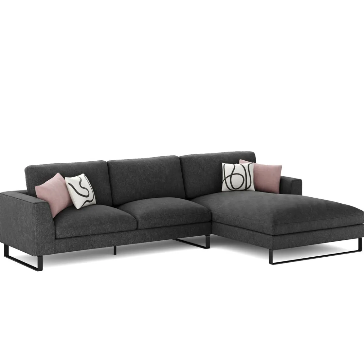 Ecksofa THILO rechts anthrazit