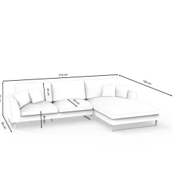 Ecksofa THILO rechts grau