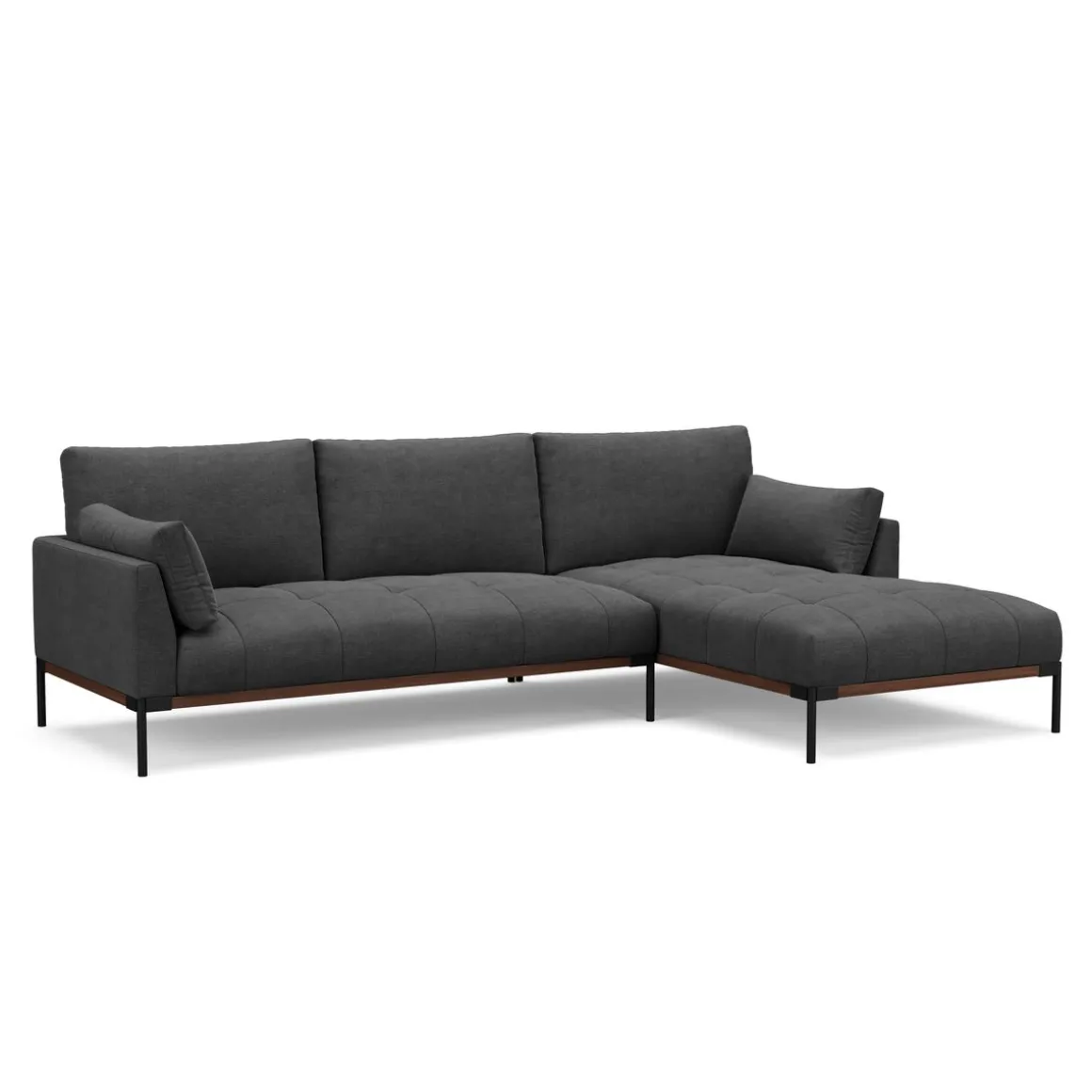 Ecksofa TIMBER rechts anthrazit