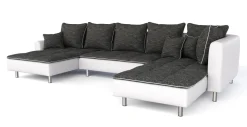 Ecksofa VEGAS anthrazit/weiss