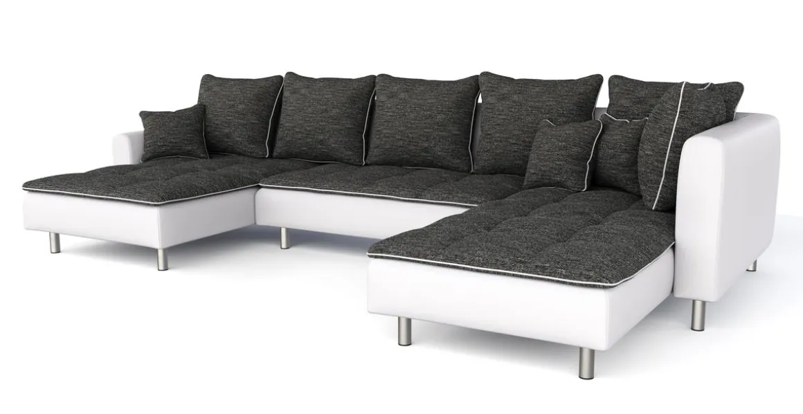 Ecksofa VEGAS anthrazit/weiss