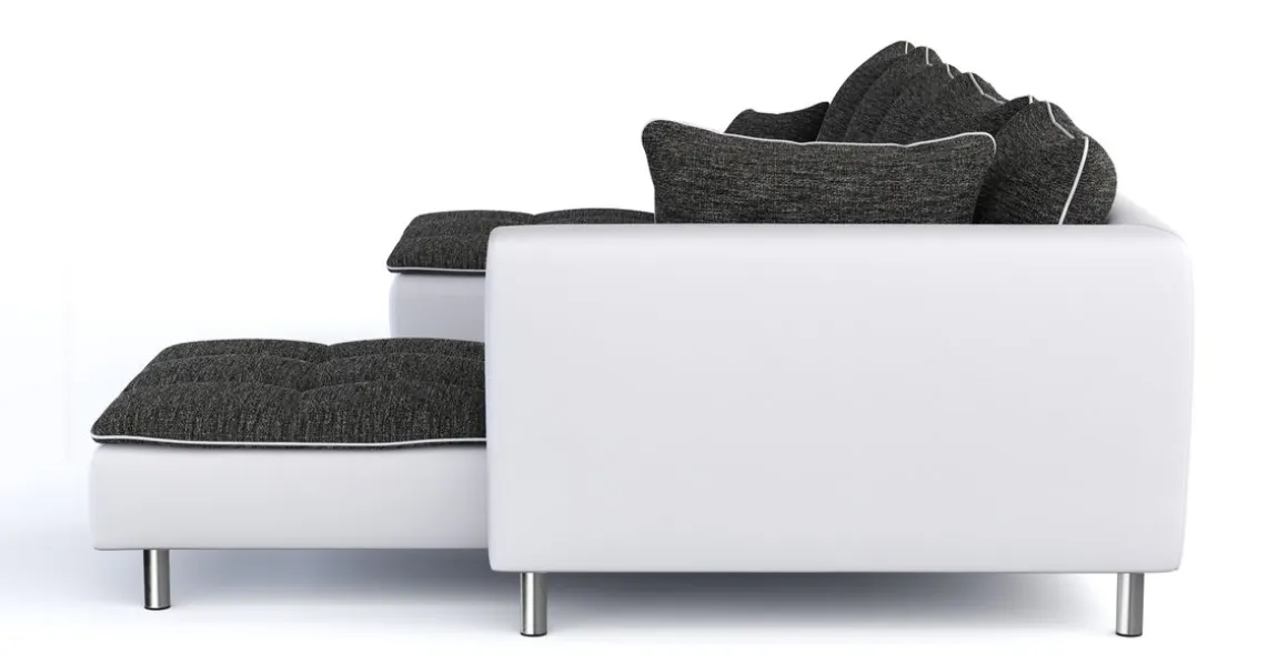 Ecksofa VEGAS anthrazit/weiss
