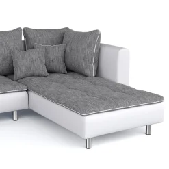 Ecksofa VEGAS grau/weiss