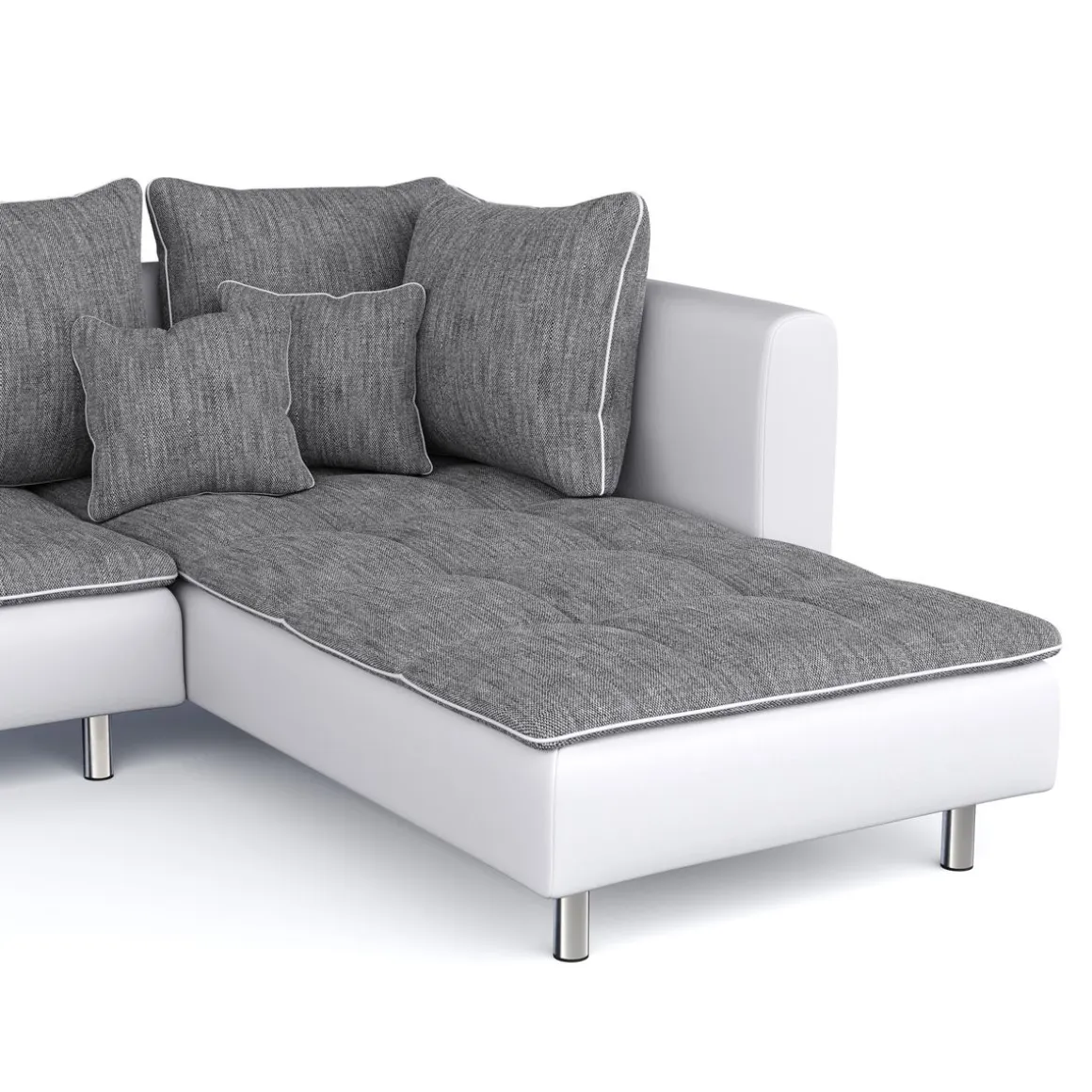 Ecksofa VEGAS grau/weiss