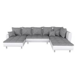 Ecksofa VEGAS grau/weiss
