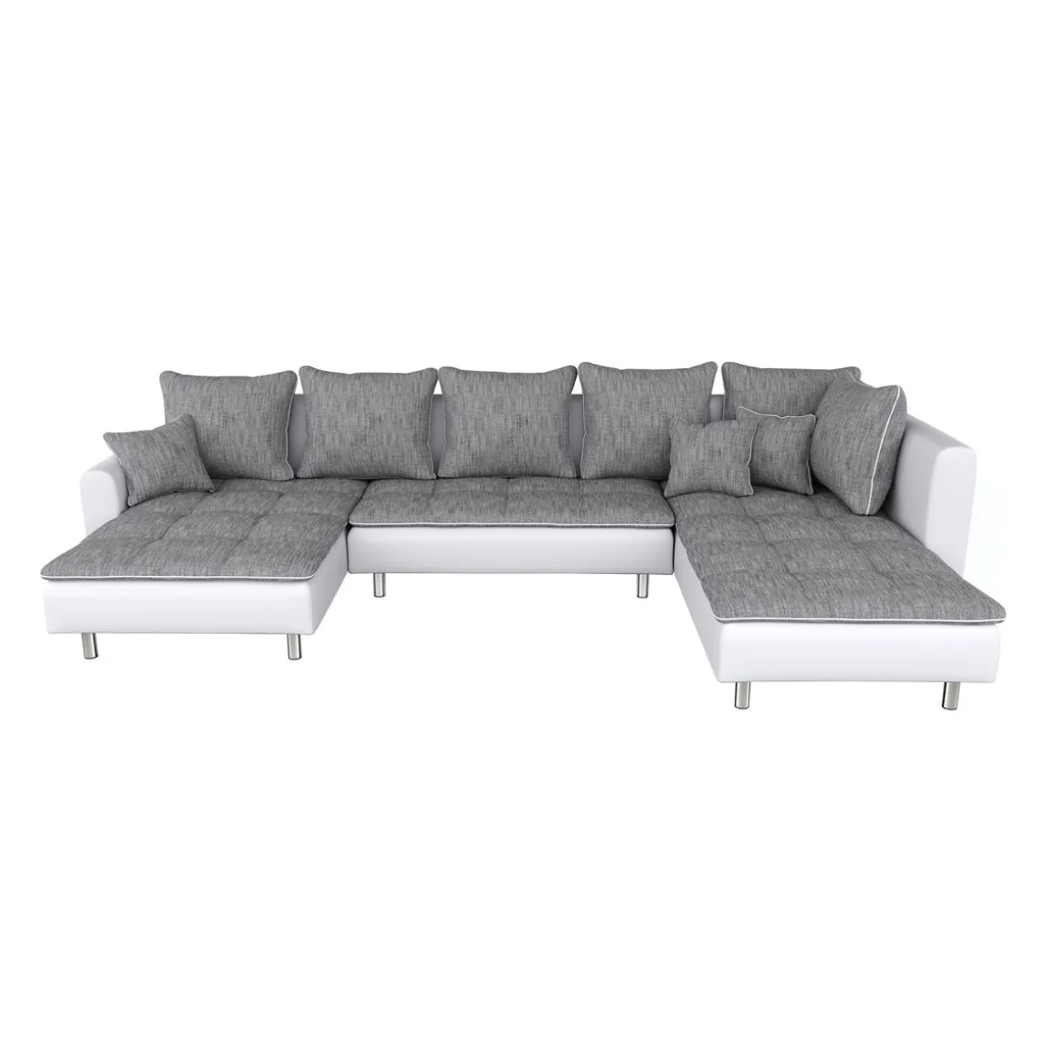 Ecksofa VEGAS grau/weiss