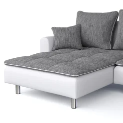 Ecksofa VEGAS grau/weiss